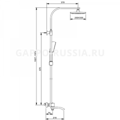 Душевой гарнитур G2407-50 термостат, хром-белый