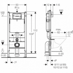 Инсталляция GEBERIT стандарт Delta 51 хром