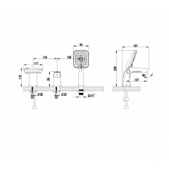 Смеситель на борт ванны LEMARK Unit LM4545C