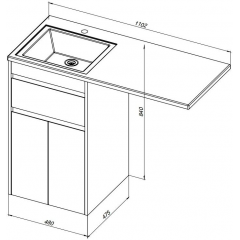 Тумба с раковиной Aquanet Токио 110 R белый (напольная, 1 ящик, 2 дверцы)