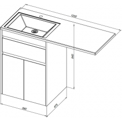 Тумба с раковиной Aquanet Токио 120 R белый (напольная, 1 ящик, 2 дверцы)
