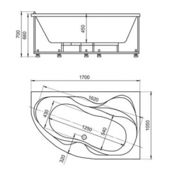 Ванна акриловая Вега 1700х1050 правая АКВАТЕК ̶3̶0̶9̶5̶0̶р̶.̶ 23212р.